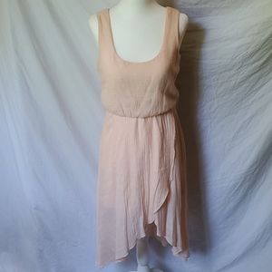 Blush Pink High-Low Tulip Wrap Dress